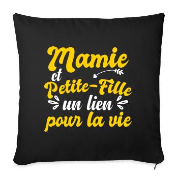 Mamie Cadeau Petite Fille Humour - Housse de coussin décorative 45 x 45 cm - noir - Devant