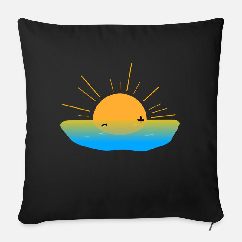 Sonnenaufgang - Sofakissenbezug 45 x 45 cm - Schwarz