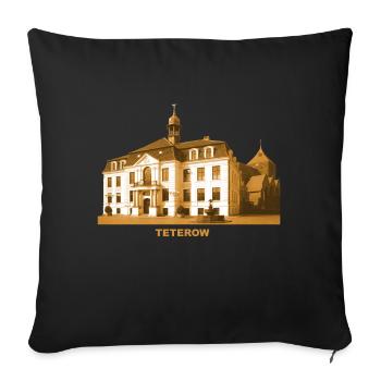 Hôtel de ville de Teterow Rostock Mecklenburg-Vorpommern - Housse de coussin décorative 45 x 45 cm - noir - Devant
