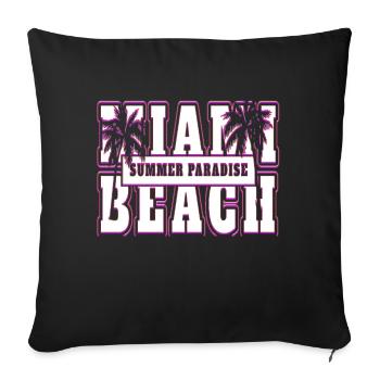 néon anime rétro vintage cool rose nge - Housse de coussin décorative 45 x 45 cm - noir - Devant