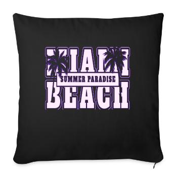 néon anime rétro vintage cool rose nge - Housse de coussin décorative 45 x 45 cm - noir - Devant