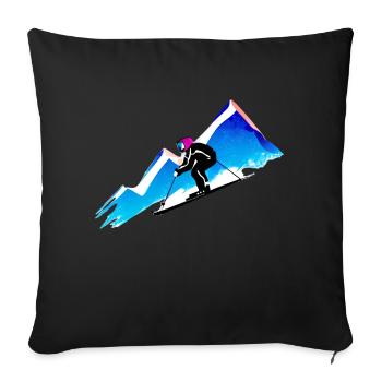 Skiing Ski Ski Outfit Ski Design Skifahrer - Sofa pillowcase 17,3'' x 17,3'' (45 x 45 cm) - black - Front