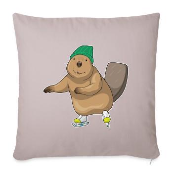 Patins à glace Beaver - Housse de coussin décorative 45 x 45 cm - taupe clair - Devant