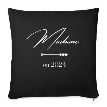 Madame en 2023 - Housse de coussin décorative 45 x 45 cm - noir - Devant
