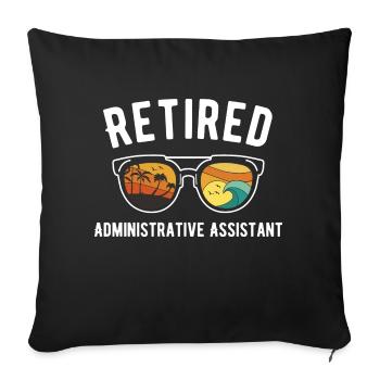 Beach holiday vibes: retired assistant with - Sofa pillowcase 17,3'' x 17,3'' (45 x 45 cm) - black - Front