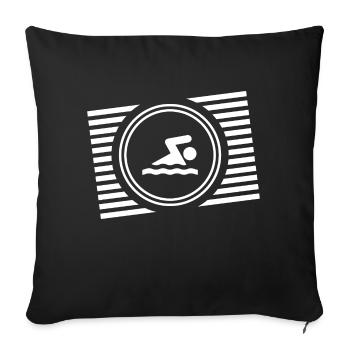 Schwimmer Wassersport - Sofakissenbezug 45 x 45 cm - Schwarz - Vorne