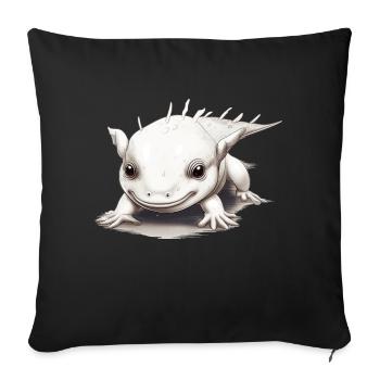 Animal child axolotl in the color white - Sofa pillowcase 17,3'' x 17,3'' (45 x 45 cm) - black - Front