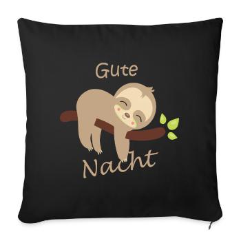 kinder gute nacht faultier - Sofakissenbezug 45 x 45 cm - Schwarz - Vorne