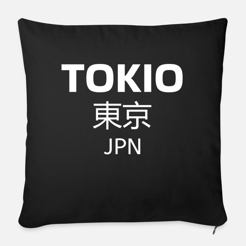 Tokio JPN weiss - Sofakissenbezug 45 x 45 cm - Schwarz