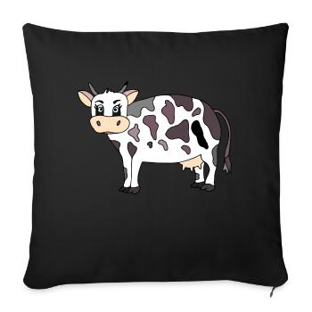 Cow - Sofa pillowcase 17,3'' x 17,3'' (45 x 45 cm) - black - Front