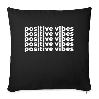 Positive Vibes (Blanc) - Housse de coussin décorative 45 x 45 cm - noir - Devant