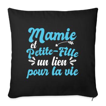 Mamie Et Petite Fille - Housse de coussin décorative 45 x 45 cm - noir - Devant