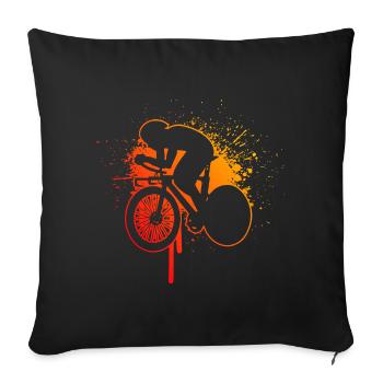 Road Bike Women's Road Bike Road Cyclist Road Cyclist - Sofa pillowcase 17,3'' x 17,3'' (45 x 45 cm) - black - Front