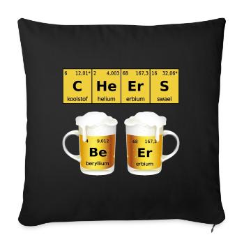 Tableau périodique de la bière - Housse de coussin décorative 45 x 45 cm - noir - Devant