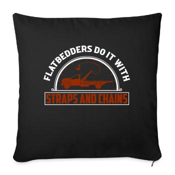 Les plate-formes le font avec des sangles et des chaînes Dépanneuse - Housse de coussin décorative 45 x 45 cm - noir - Devant