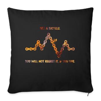 Get a Bicycle - Sofa pillowcase 17,3'' x 17,3'' (45 x 45 cm) - black - Front