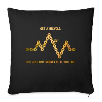 Get a Bicycle - Sofa pillowcase 17,3'' x 17,3'' (45 x 45 cm) - black - Front