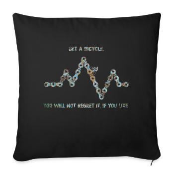 Get a Bicycle - Sofa pillowcase 17,3'' x 17,3'' (45 x 45 cm) - black - Front