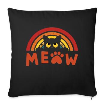 Retro Black Cat 2 - Sofa pillowcase 17,3'' x 17,3'' (45 x 45 cm) - black - Front