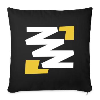 Emblème d’art numérique simple de base avec Z - Housse de coussin décorative 45 x 45 cm - noir - Devant