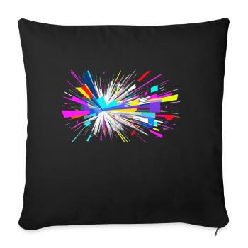 Colors go boom - Sofa pillowcase 17,3'' x 17,3'' (45 x 45 cm) - black - Front