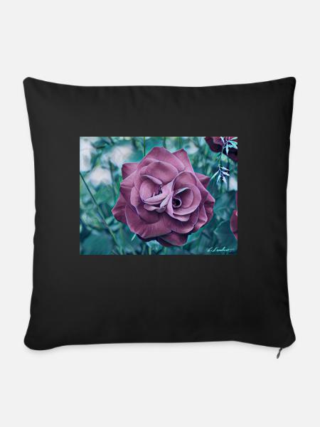 Rose - Sofakissenbezug 45 x 45 cm - Schwarz