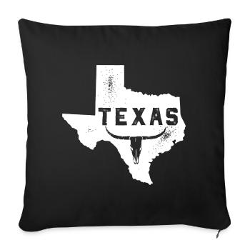 Texas Skull Longhorn Vintage - Sofa pillowcase 17,3'' x 17,3'' (45 x 45 cm) - black - Front