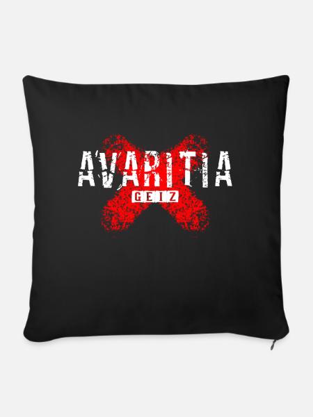 Avaritia - Der Geiz - Sofakissenbezug 45 x 45 cm - Schwarz