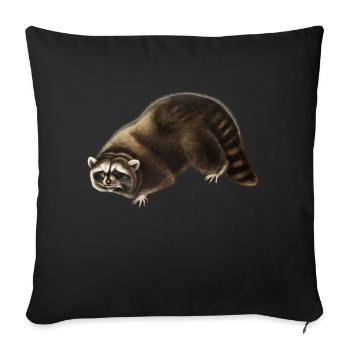 Racoon - Sofa pillowcase 17,3'' x 17,3'' (45 x 45 cm) - black - Front