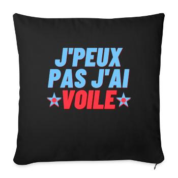 J peux pas j ai voile - Housse de coussin décorative 45 x 45 cm - noir - Devant