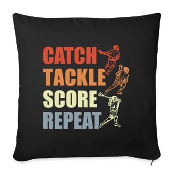 Lacrosse Lovers - Sofa pillowcase 17,3'' x 17,3'' (45 x 45 cm) - black - Front