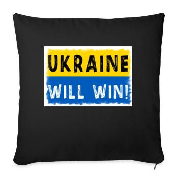 Ukraine will win - Sofakissenbezug 45 x 45 cm - Schwarz - Vorne