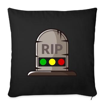Traffic light Rest in Peace RIP - Sofa pillowcase 17,3'' x 17,3'' (45 x 45 cm) - black - Front