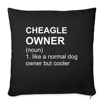 Cheagle Owner I Chihuahua Beagle Mix - Sofakissenbezug 45 x 45 cm - Schwarz - Vorne