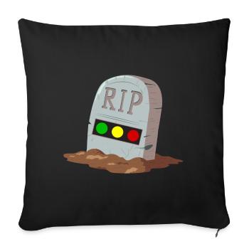 Traffic light Rest in Peace RIP - Sofa pillowcase 17,3'' x 17,3'' (45 x 45 cm) - black - Front