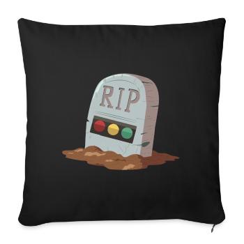 Traffic light Rest in Peace RIP - Sofa pillowcase 17,3'' x 17,3'' (45 x 45 cm) - black - Front