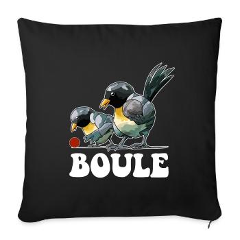 Boules de boules de boules pour pétanque - Housse de coussin décorative 45 x 45 cm - noir - Devant
