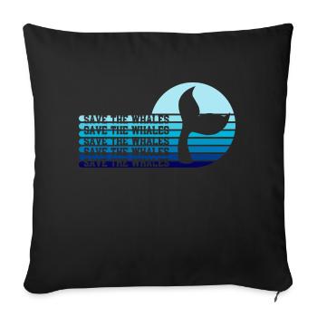 Save the whales - Housse de coussin décorative 45 x 45 cm - noir - Devant