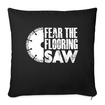 Peur de la scie au sol - Housse de coussin décorative 45 x 45 cm - noir - Devant