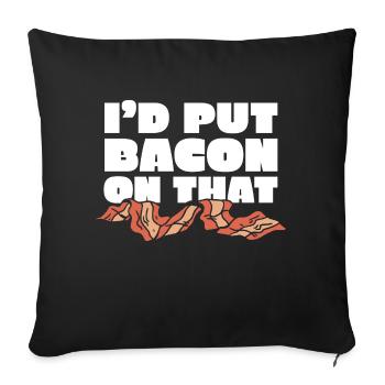 Je mettrais du bacon sur le drôle d’amateur de bacon - Housse de coussin décorative 45 x 45 cm - noir - Devant