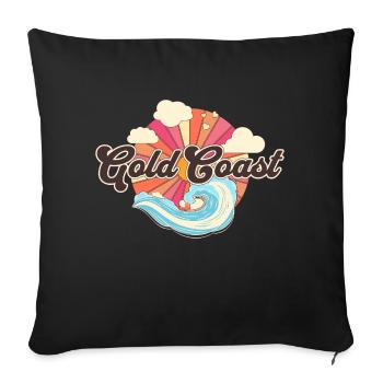 Gold Coast Australia Retro Beach - Sofa pillowcase 17,3'' x 17,3'' (45 x 45 cm) - black - Front