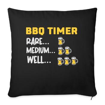 Minuterie BBQ - Housse de coussin décorative 45 x 45 cm - noir - Devant
