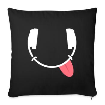 Laughing Headphones | Music, Party, Concert - Sofa pillowcase 17,3'' x 17,3'' (45 x 45 cm) - black - Front