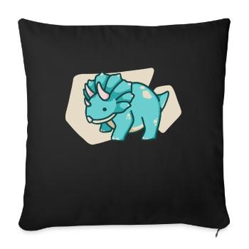 hugadino Triceratops, dino, cute dinosaur - Sofa pillowcase 17,3'' x 17,3'' (45 x 45 cm) - black - Front