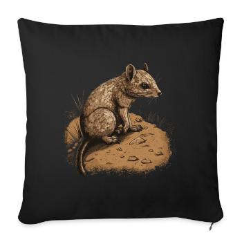 Mouse Gerbil Animal - Sofa pillowcase 17,3'' x 17,3'' (45 x 45 cm) - black - Front