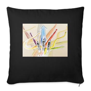 menschen wege - Sofakissenbezug 45 x 45 cm - Schwarz - Vorne