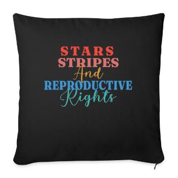 Star stripes and reproduction rights - Sofa pillowcase 17,3'' x 17,3'' (45 x 45 cm) - black - Front