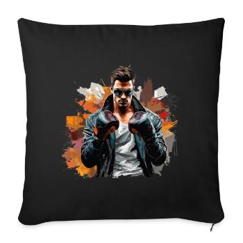 KO | Graffiti Style Boxer - Housse de coussin décorative 45 x 45 cm - noir - Devant