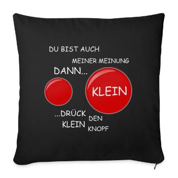 Rote Knopf - Sofakissenbezug 45 x 45 cm - Schwarz - Vorne