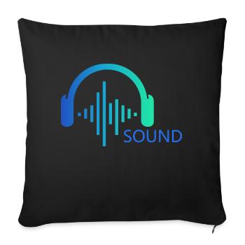 MUSIC SOUND - Sofa pillowcase 17,3'' x 17,3'' (45 x 45 cm) - black - Front
